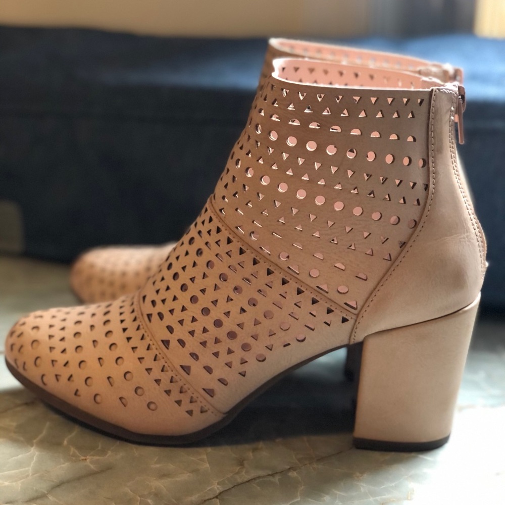 Cute Blush Cutout Booties